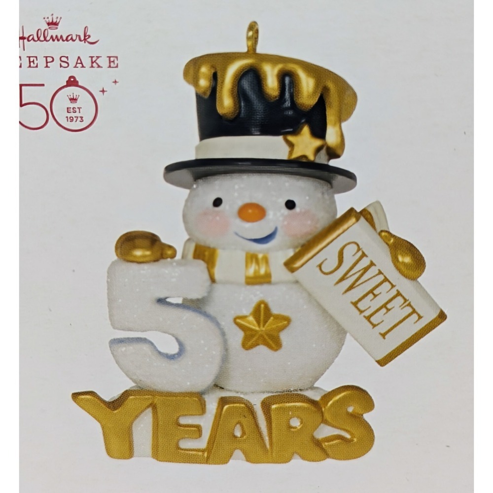 2023 Hallmark Ornament ~50 Sweet Years Special Edition Snowman 50th Anniversary - Picture 2 of 7